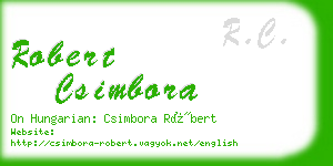 robert csimbora business card